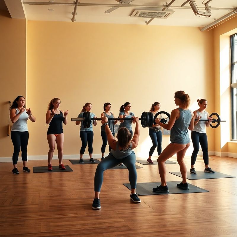 Small group class coached through barbell squats at Hartwell & Sons